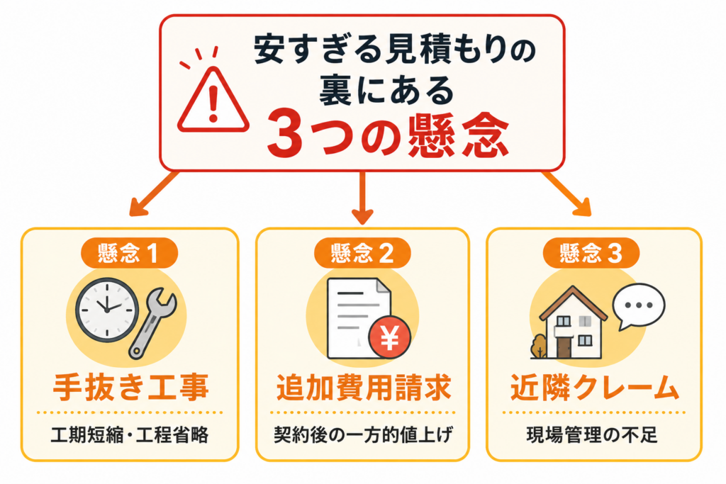 安すぎる見積もりの3つの懸念点