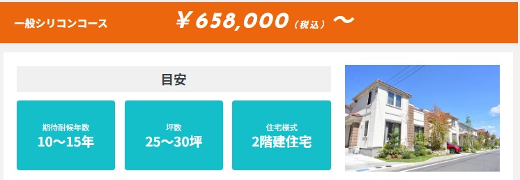 株式会社HAMA塗装の選べるコースの金額が分かる画像