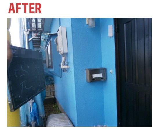 プロテクト株式会社の施工事例　青い壁